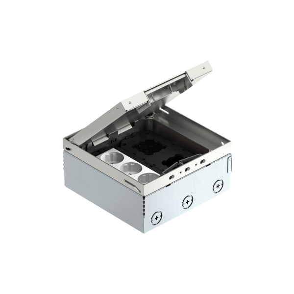 OBO Bettermann UDHOME4 2V V Bodentank, kpl. 3fach VDE-Steckdose, Edelstahl (7427200)