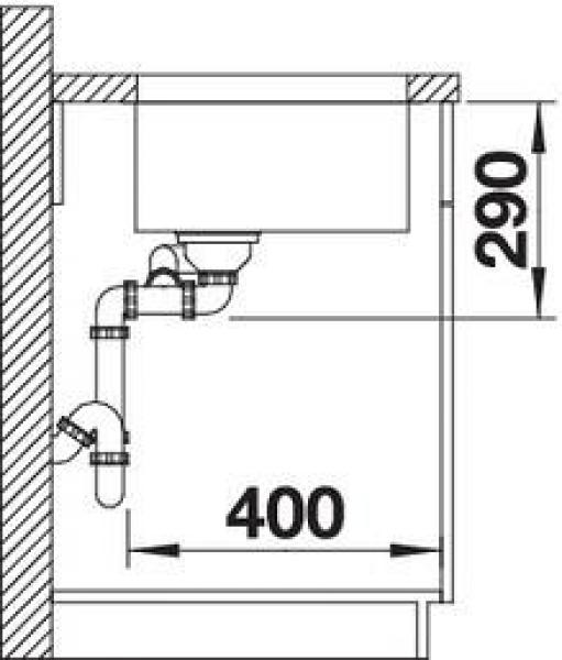 Blanco Andano 500/180-U Edelstahlspüle ohne Ablauffernebdienung, Becken links, Edelstahl Seidenglanz (522991)