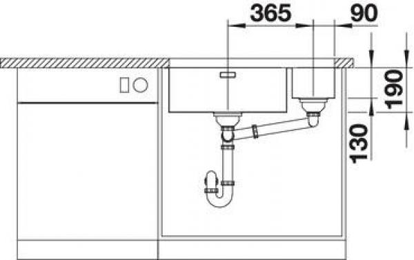 Blanco Andano 500/180-U Edelstahlspüle ohne Ablauffernebdienung, Becken links, Edelstahl Seidenglanz (522991)