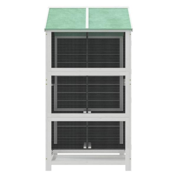 Voliere Grau 97x81x152 cm Massivholz Kiefer