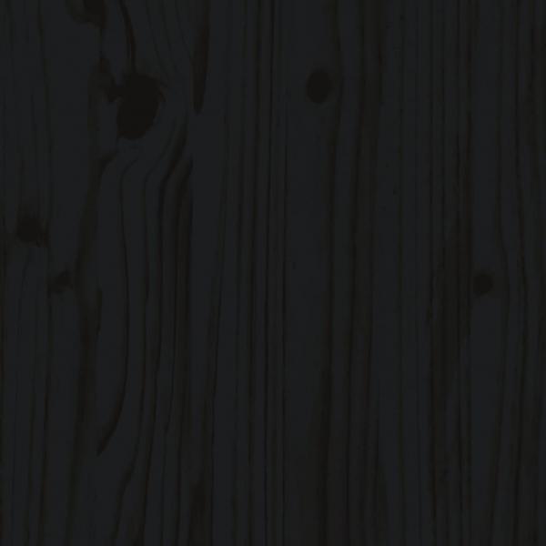 Massivholzbett mit Kopfteil Schwarz 200x200 cm