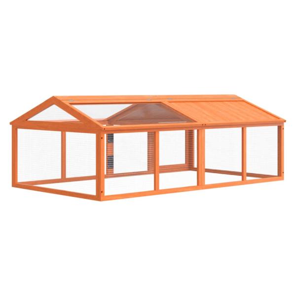 Freilaufgehege Braun 200x112,5x74 cm Massivholz Kiefer