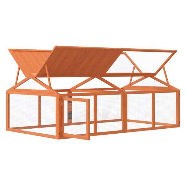 Freilaufgehege Braun 200x112,5x74 cm Massivholz Kiefer