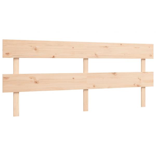 Massivholzbett mit Kopfteil 200x200 cm