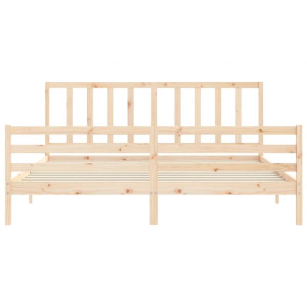 Massivholzbett mit Kopfteil 200x200 cm