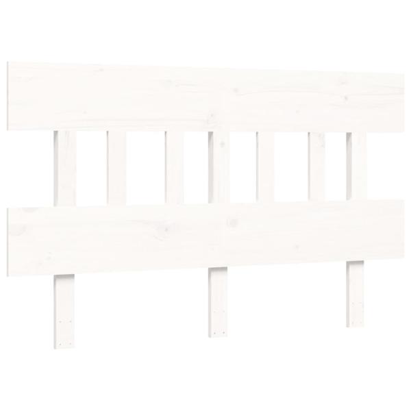 Seniorenbett mit Kopfteil 120x200 cm Weiß Massivholz