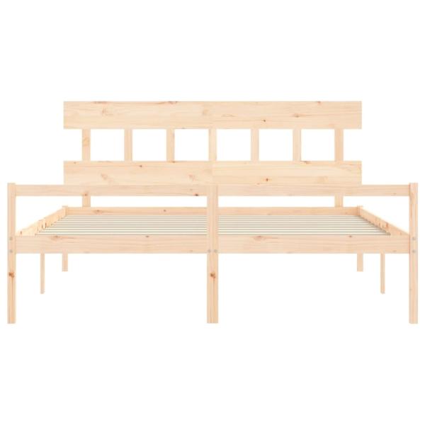 Seniorenbett mit Kopfteil Super Kingsize Massivholz