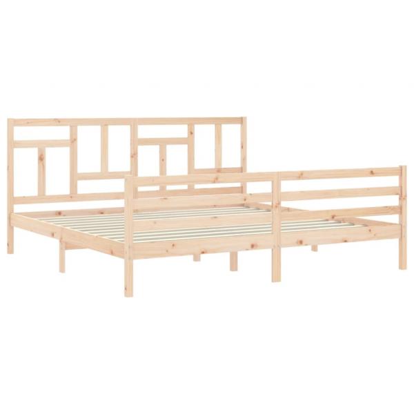 Massivholzbett mit Kopfteil 200x200 cm