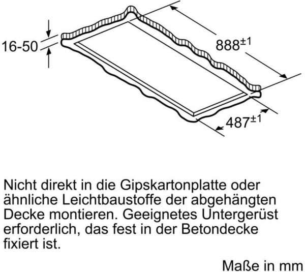 Bosch DRC97AQ50 Deckenlüftung, 90 cm breit, Ab-/Umluft, Edelstahl