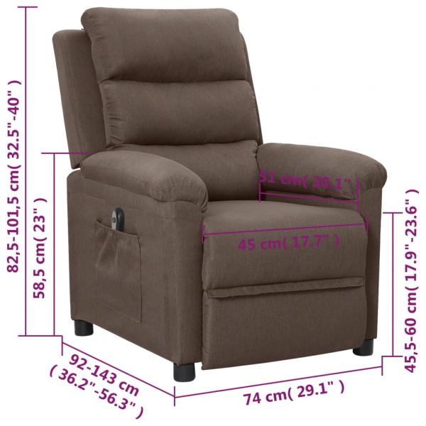 Relaxsessel Elektrisch Taupe Stoff