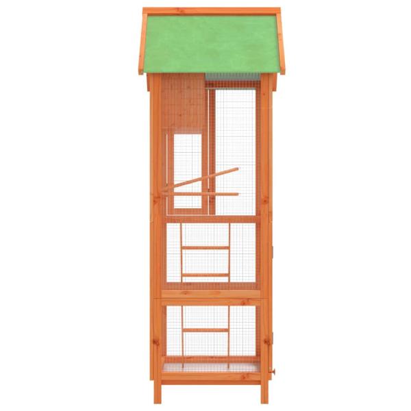 Voliere Braun 60x58,5x160 cm Massivholz Kiefer