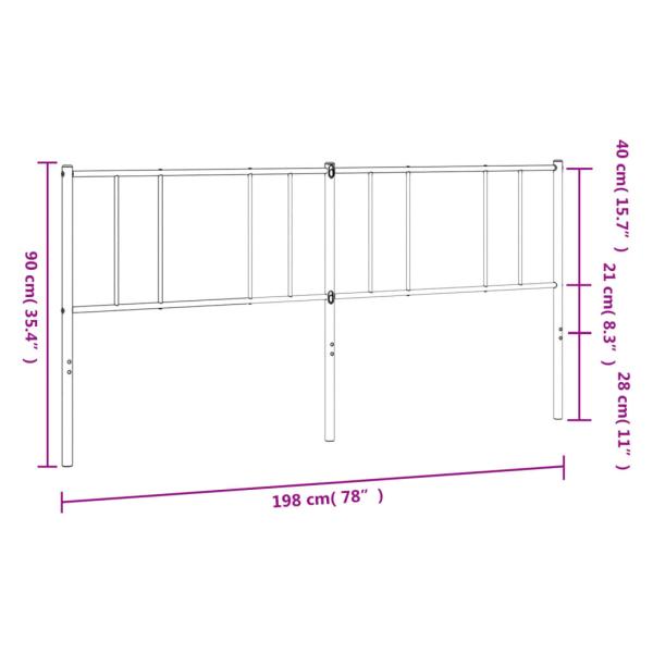 Kopfteil Metall Schwarz 193 cm