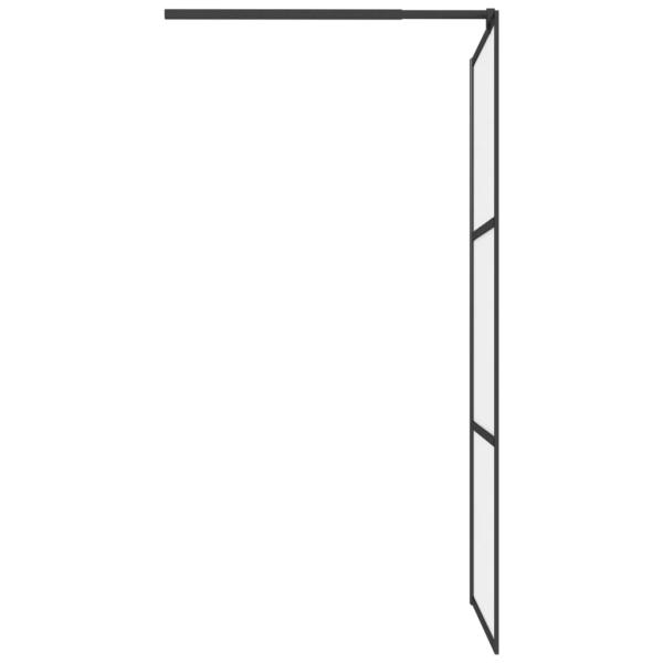 Duschwand für Walk-In Dusche 80x195 cm ESG Mattiert Schwarz
