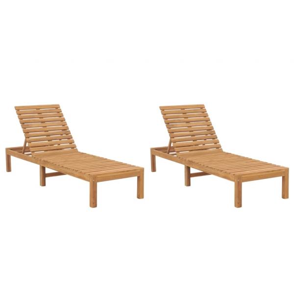 ARDEBO.de - Sonnenliegen 2 Stk. Massivholz Teak