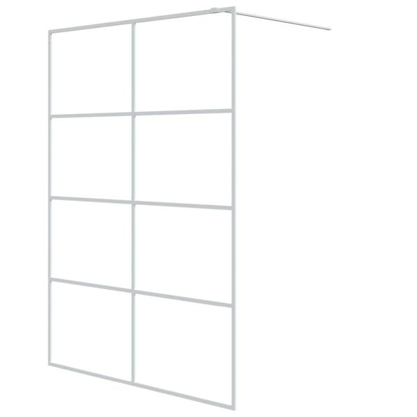 Duschwand für Begehbare Dusche Weiß 140x195 cm ESG-Klarglas