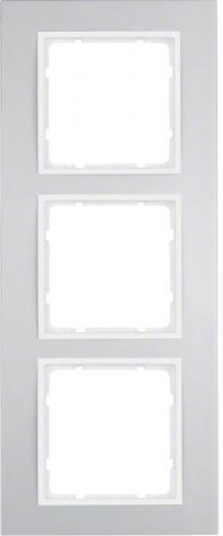 ARDEBO.de Berker 10133904 Rahmen, 3fach, B.3, Alu/polarweiß matt, Aluminium eloxiert