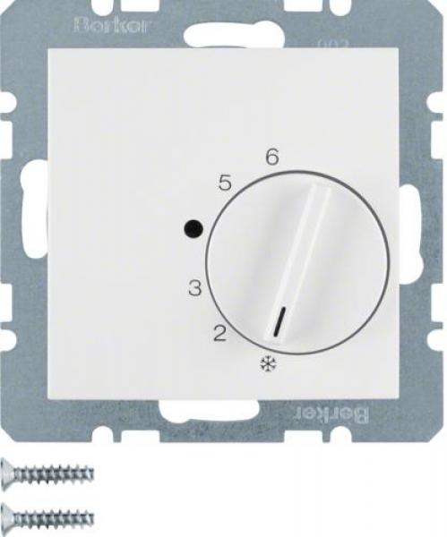 ARDEBO.de Berker 20268989 Temperaturregler mit Wechsler und Zentralstück, S.1, polarweiß glänzend