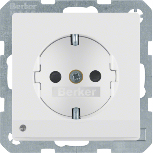 ARDEBO.de Berker 41096089 Steckdose SCHUKO mit LED-Orientierungslicht und Berührungsschutz, Q.1/Q.3, polarweiß samt