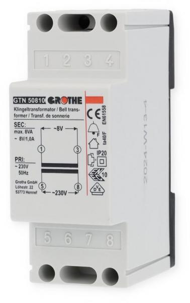 ARDEBO.de Grothe GT 50810 Klingeltransformator 8VAC (1,0A)