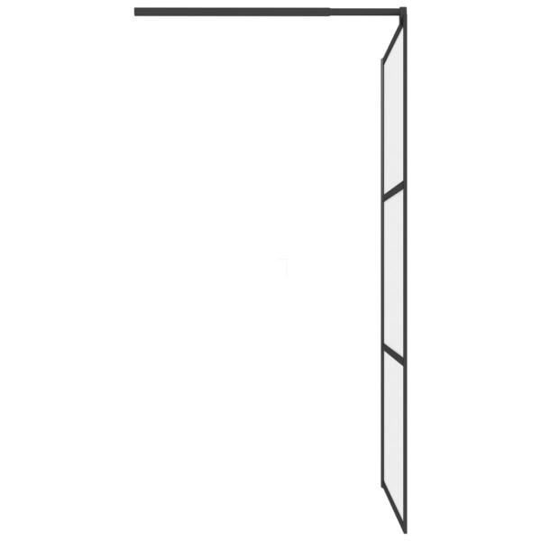 Duschwand für Walk-In Dusche 100x195 cm ESG Mattiert Schwarz