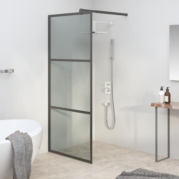 ARDEBO.de - Duschwand für Walk-In Dusche 90x195 cm Dunkel ESG Glas Schwarz