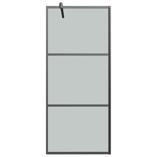 Duschwand für Walk-In Dusche 90x195 cm Dunkel ESG Glas Schwarz