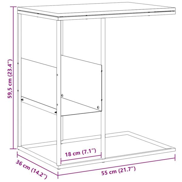 Beistelltisch Schwarz 55x36x59,5 cm Holzwerkstoff