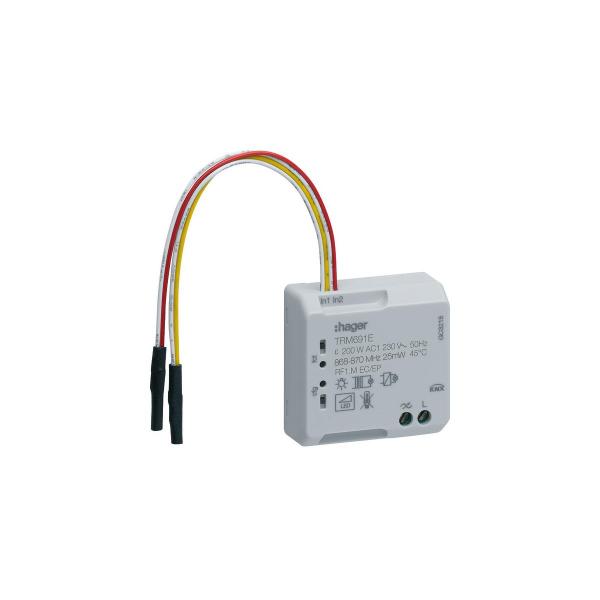 ARDEBO.de Hager TRM691E Funk UP Universal-Dimmer 1fach/Binäreingang 2fach 200W 2Draht