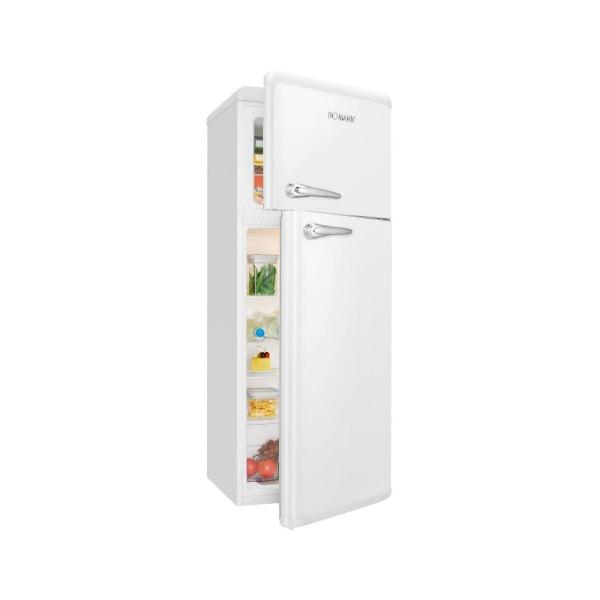 ARDEBO.de Bomann DTR 353.1 Retro Kühlschrank, 55 cm breit, 208 L, Stufenlose Temperatureinstellung, Abtauautomatik, Innenraumbeleuchtung, weiß