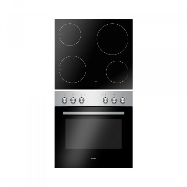 ARDEBO.de Amica EHC 933 041 E EEK: A Einbauherd-Set mit Glaskeramikkochfeld, 62 L, SteamClean, Umluft, CoolDoor3, 9 Backfunktionen, edelstahl