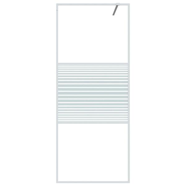 Duschwand für Begehbare Dusche Weiß 80x195 cm ESG-Klarglas