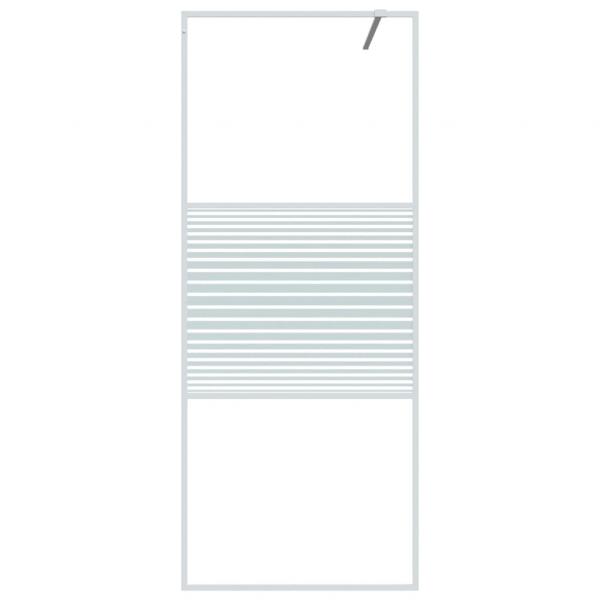 Duschwand für Begehbare Dusche Weiß 80x195 cm ESG-Klarglas