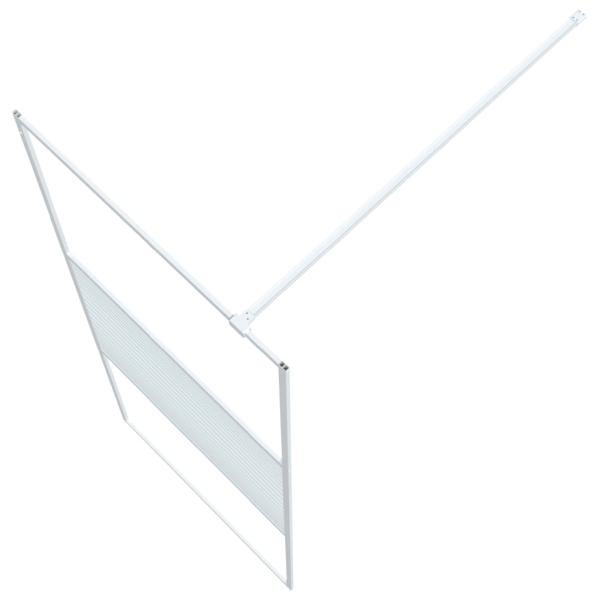 Duschwand für Begehbare Dusche Weiß 80x195 cm ESG-Klarglas