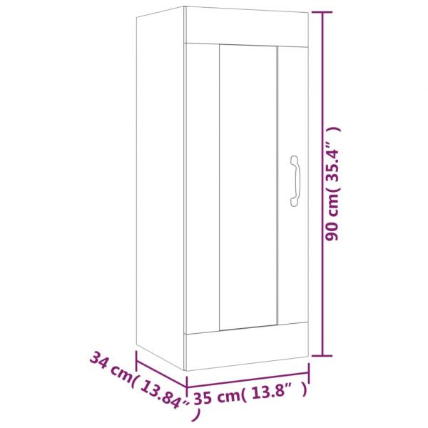Hängeschrank Weiß 35x34x90 cm Holzwerkstoff
