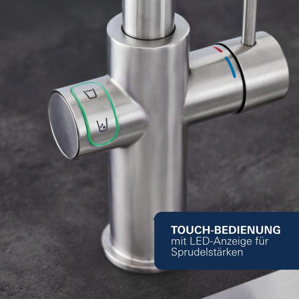 GROHE Blue Home Starter Kit, L-Auslauf, Bluetooth/WIFI, hard graphite gebürstet (31454AL1)