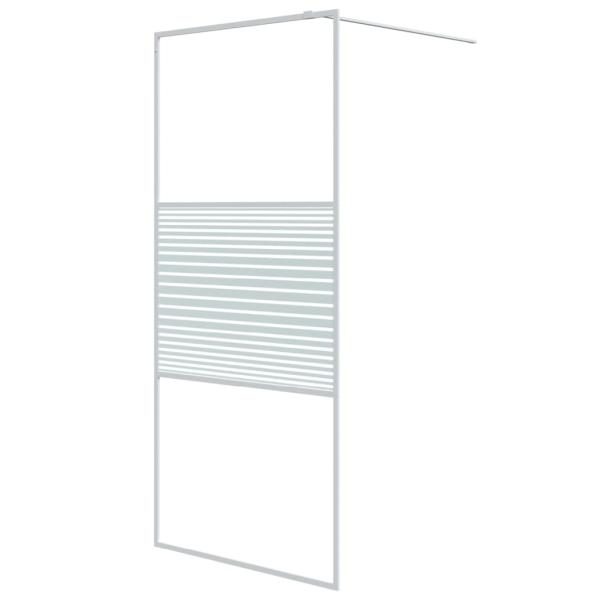 Duschwand für Begehbare Dusche Weiß 90x195 cm ESG-Klarglas