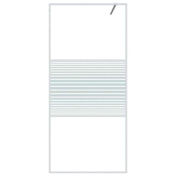 Duschwand für Begehbare Dusche Weiß 90x195 cm ESG-Klarglas