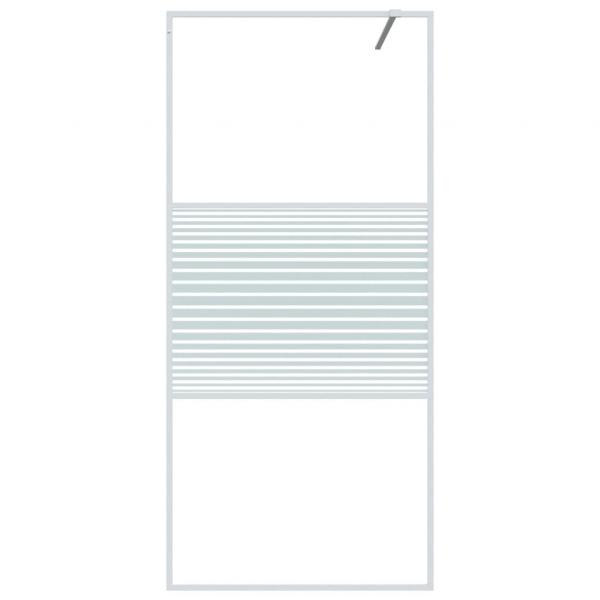 Duschwand für Begehbare Dusche Weiß 90x195 cm ESG-Klarglas
