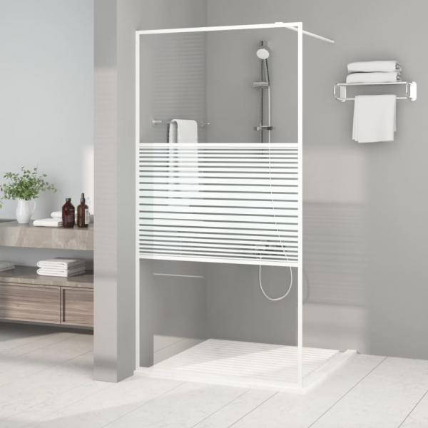 ARDEBO.de - Duschwand für Begehbare Dusche Weiß 100x195 cm ESG-Klarglas