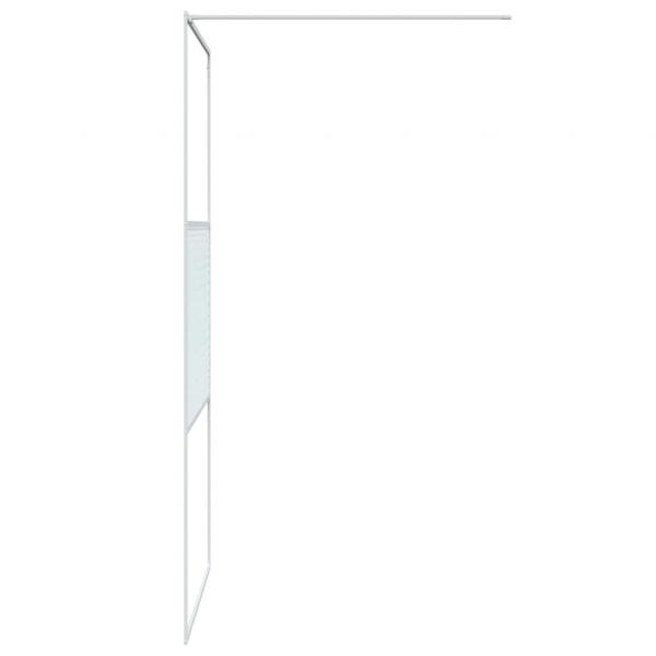 Duschwand für Begehbare Dusche Weiß 100x195 cm ESG-Klarglas