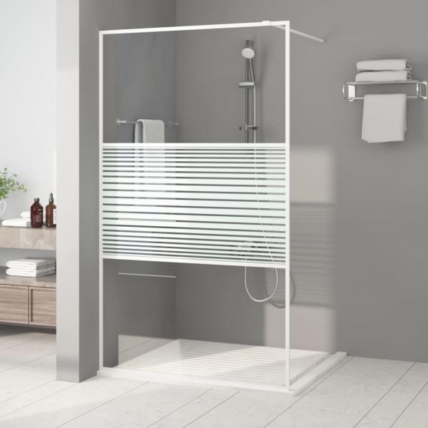 ARDEBO.de - Duschwand für Begehbare Dusche Weiß 115x195 cm ESG-Klarglas