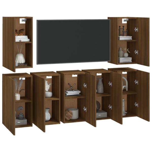 TV-Schränke 7 Stk. Braun Eichen-Optik 30,5x30x60 Holzwerkstoff
