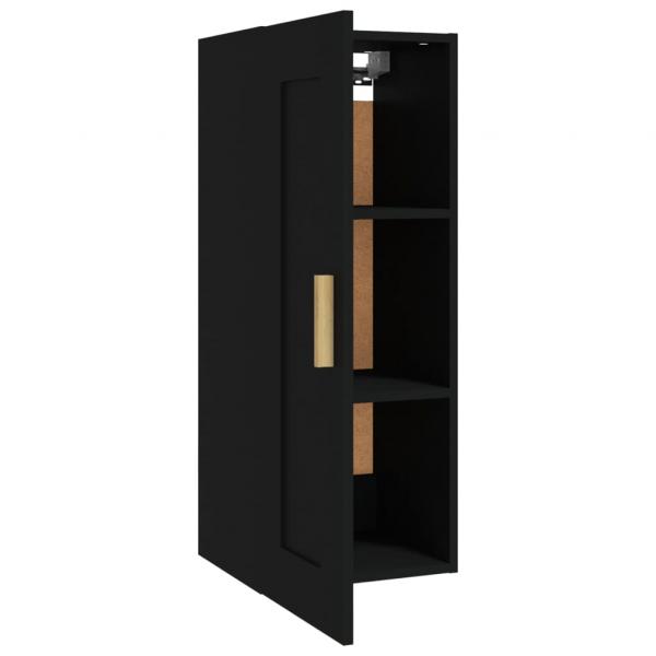 Wandschrank Schwarz 35x34x90 cm Holzwerkstoff