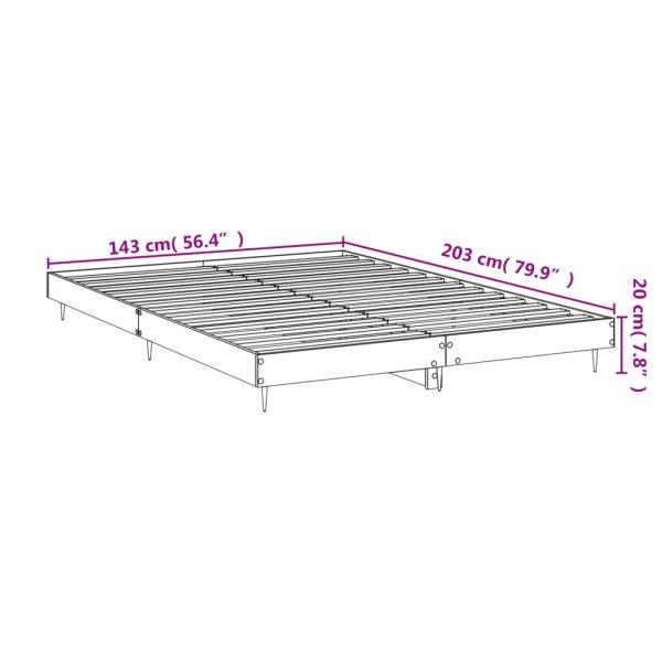 ARDEBO.de - Bettgestell Betongrau 140x200 cm Holzwerkstoff