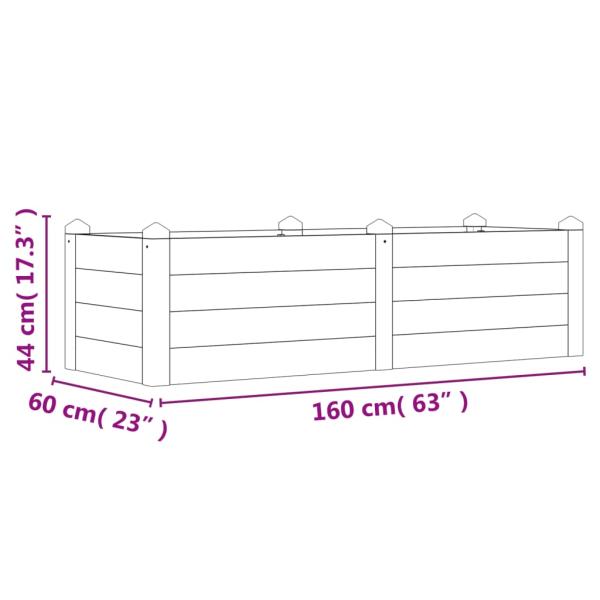 Hochbeet 160x60x44 cm Massivholz Akazie