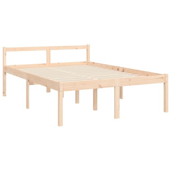 Seniorenbett mit Kopfteil Massivholz