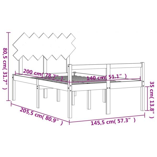 Seniorenbett mit Kopfteil 140x200 cm Massivholz