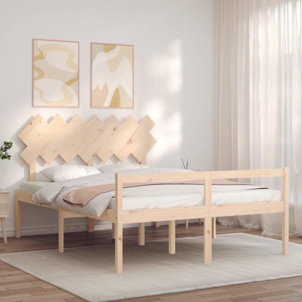 Seniorenbett mit Kopfteil 140x200 cm Massivholz