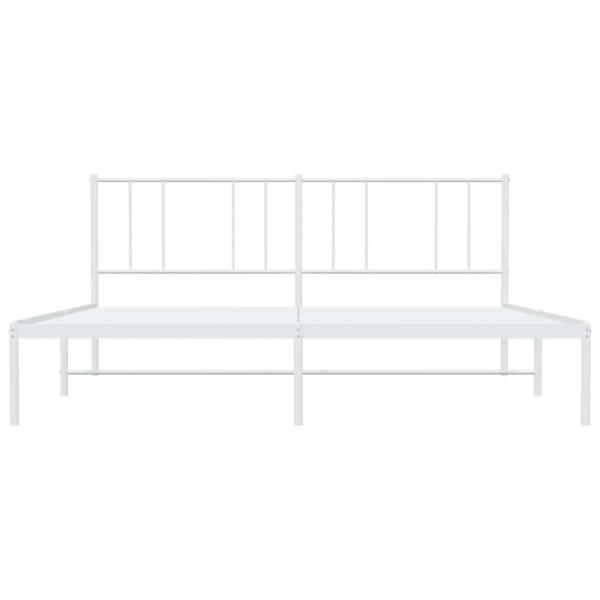 Bettgestell mit Kopfteil Metall Weiß 183x213 cm