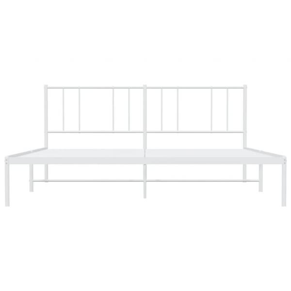 Bettgestell mit Kopfteil Metall Weiß 200x200 cm